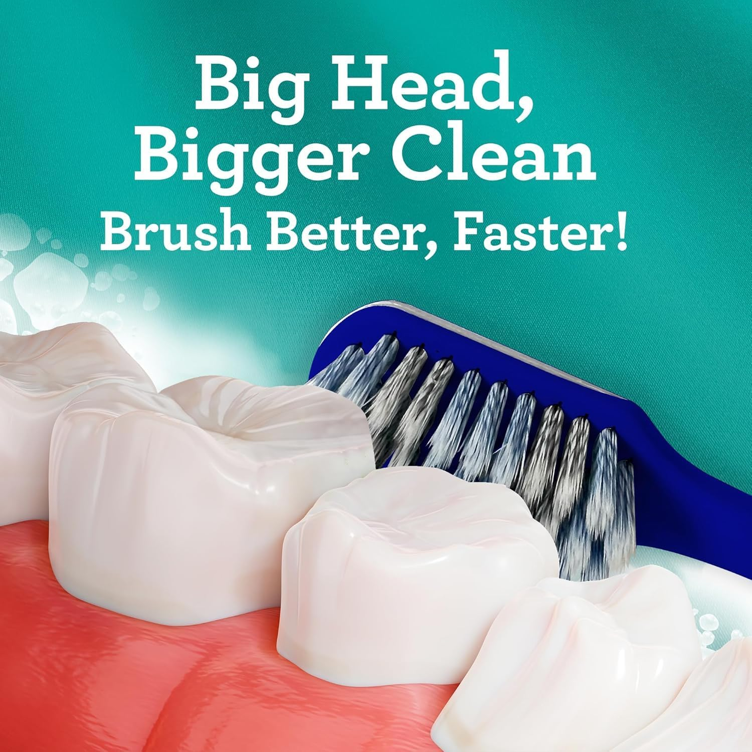 Gurunanda Gentle Giant Toothbrush with Dual Action Flossing Spiral Bristles, Non-Slip Ergo Dexa Grip, Helps in Teeth Whitening, BPA Free, (1 Count) image number 4