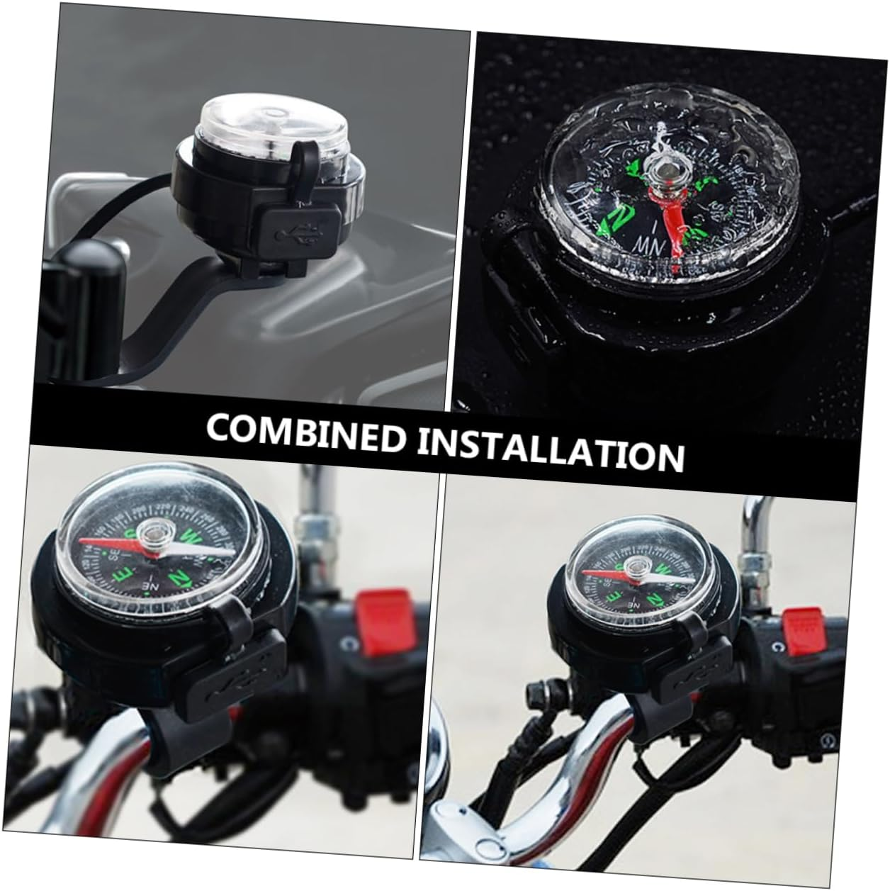 SEWOART Motorbike Phone Charger Compass for USB Fast Charging Compatible Mobile Phones and Motorbike Parts