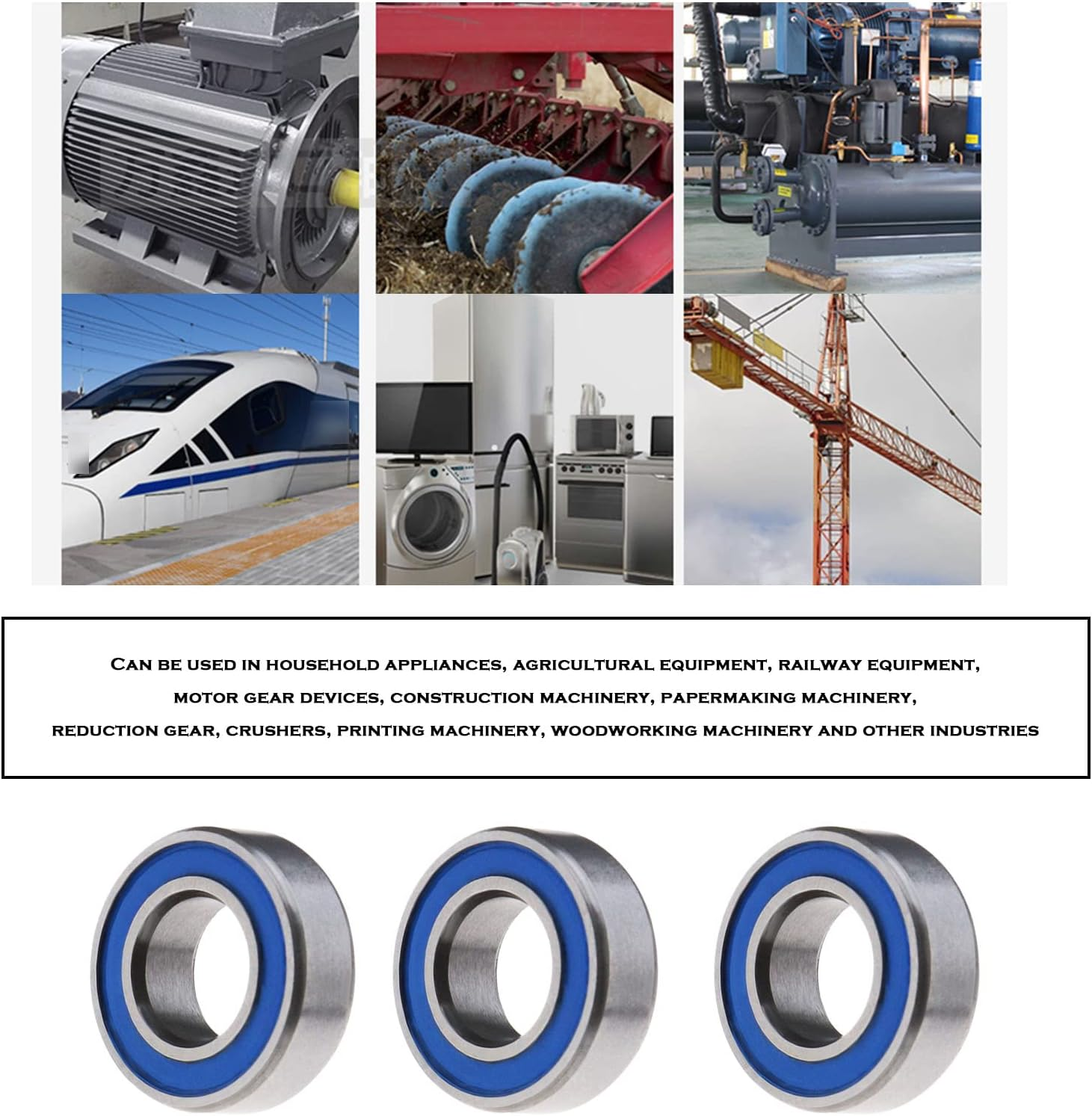 Ecsing 10Pcs MR126-2RS Mini Deep Groove Ball Bearings Double Sealed Carbon Steel Cover Miniature Ball Bearings for 3D Printer Model Toys image number 4