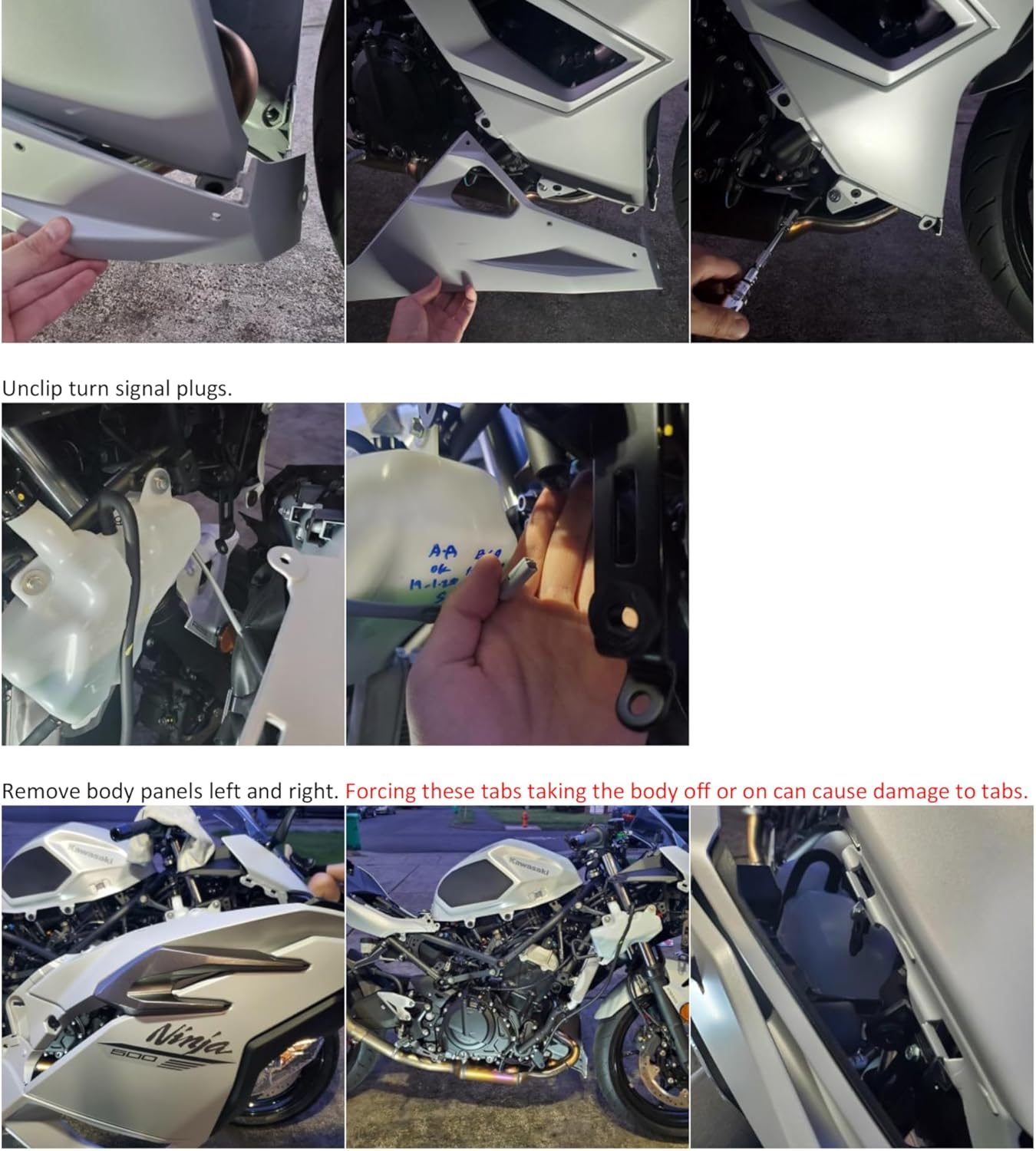 Shogun USA Made Kawasaki Ninja 500 Z500 2024 2025 NO Cut Black Frame Sliders Fits ABS & Non ABS Models - 750-4169 - Instructions Shown in Images image number 4