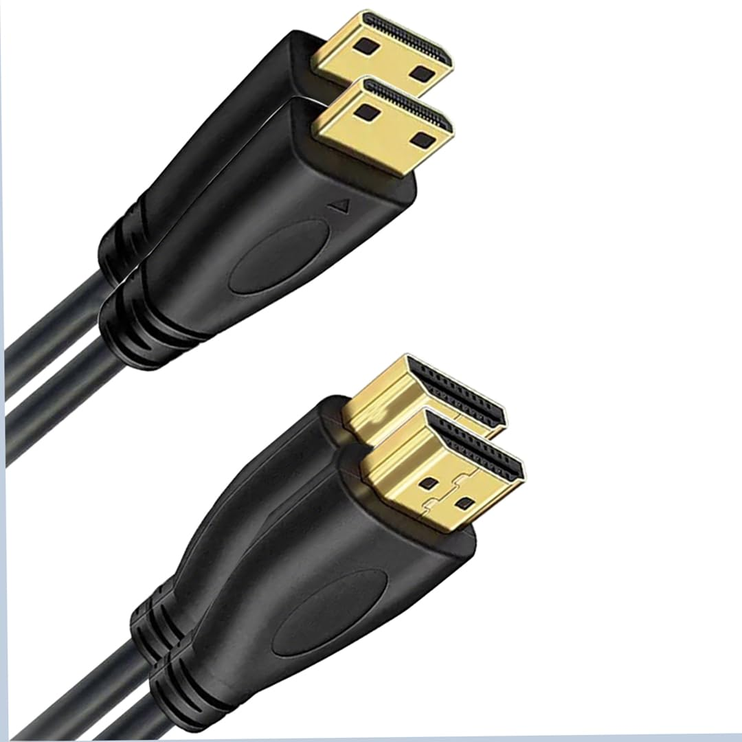 Hexchuang Mini HDMI to HDMI Cable, High-Speed HDMI to Mini HDMI Cord Support 3D 4K/60Hz 1080P 720P Compatible with Camera, Camcorder, Tablet and Graphics/Video Card, Laptop 2PACK (1M) image number 3