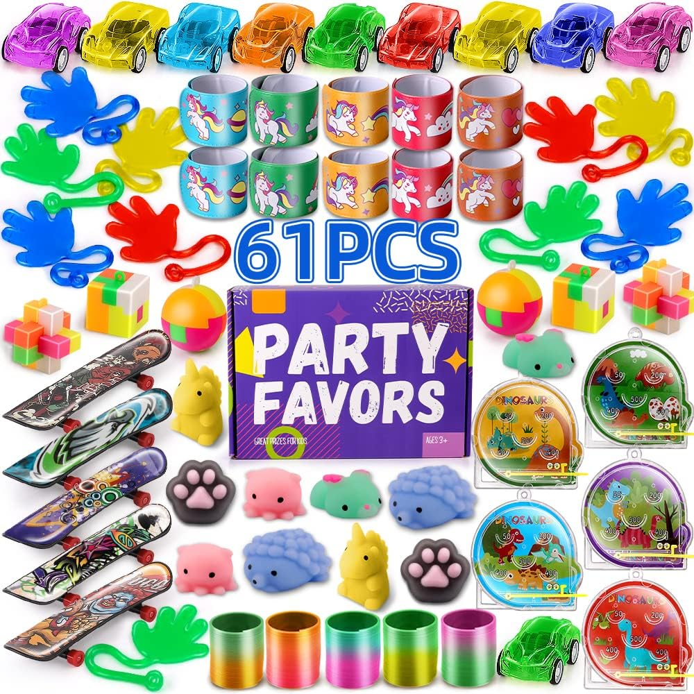 Amybenton 61 PCS Party Favors for Kids Treasure Prizes Box Toys, Party Bag Filler, Goodie Bags Stuffers for Classroom Rewards, Treasure Chest Toys, Carnival Prizes, Stocking Stuffers for Kids image number 2