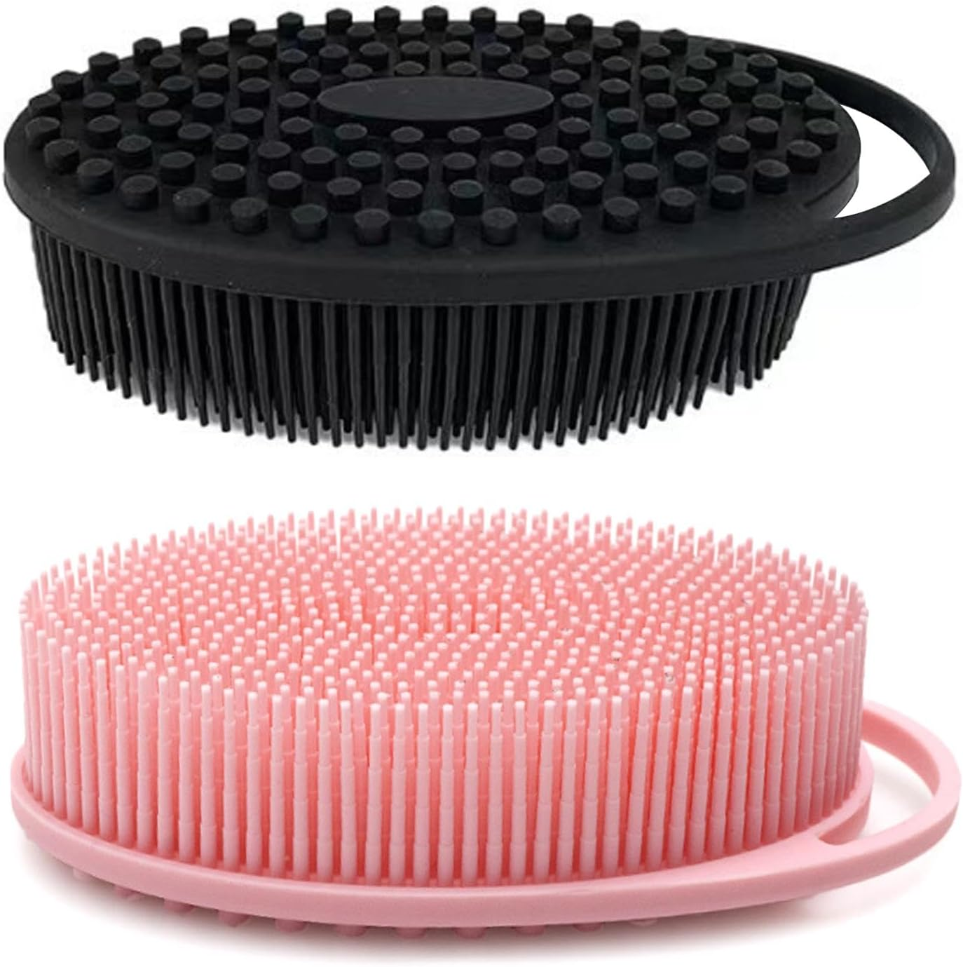 2Pcs Silicone Body Scrubber, Shower Bath Scrubber, 2 in 1 Bath and Shampoo Brush, Body Scrubber, Shower Cleaning Exfoliating Use image number 4