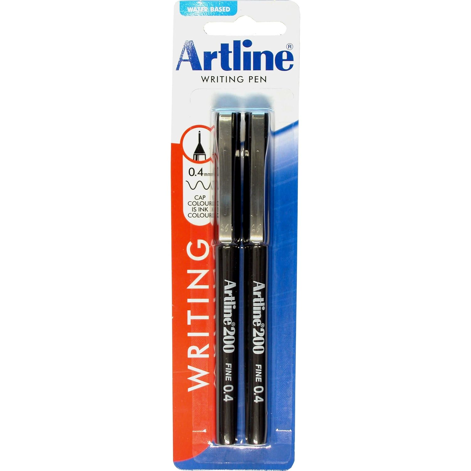Artline 200, 120065, Fineliner Pens, Hangsell, 0.4Mm, Black, 2 Pack image number 4