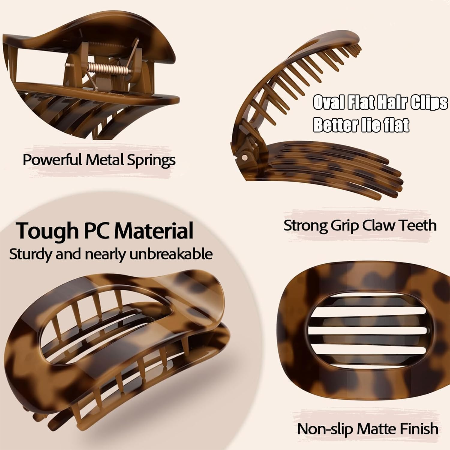 Women'S Hair Clip, Pack of 8, Flat Hair Clip, Claw Clip, Strong Hold & Non-Slip, Large Flat Claw Clip, Hair Clip for Inserting for Thick and Thin Hair image number 5