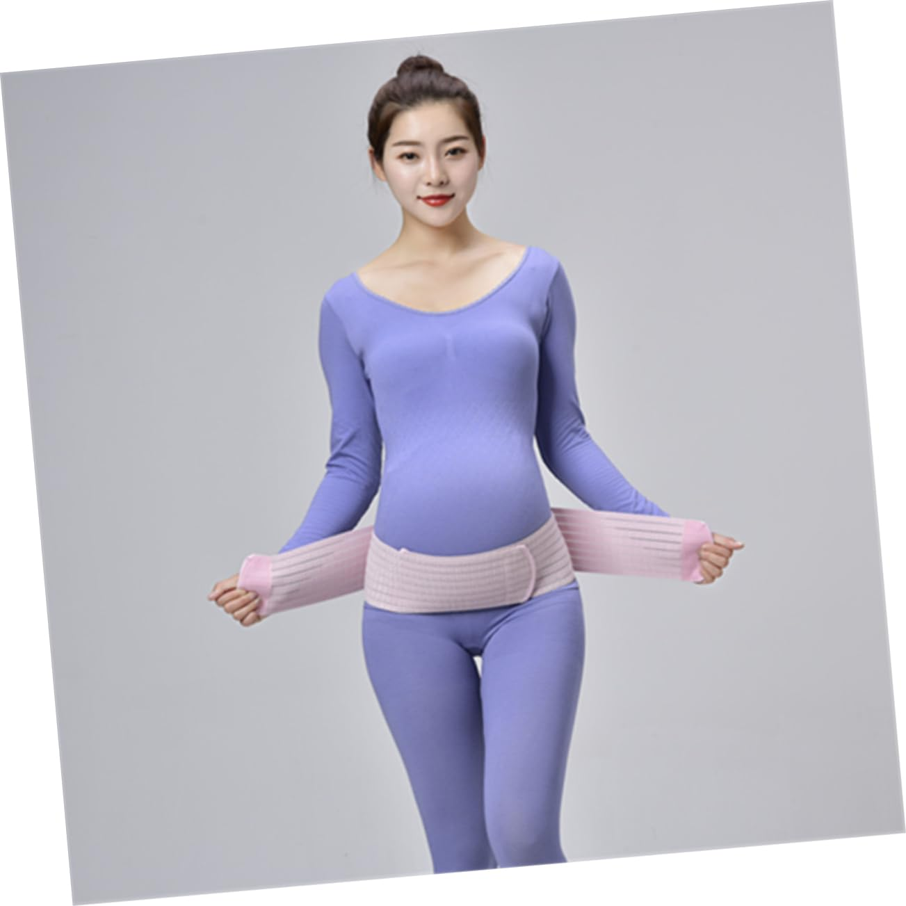 Anneome Pregnant Women Belly Band Dual-Layer Breathable Abdominal Support Belt Postpartum Pelvic Waist Care Pink Free Size Pregnancy Protector
