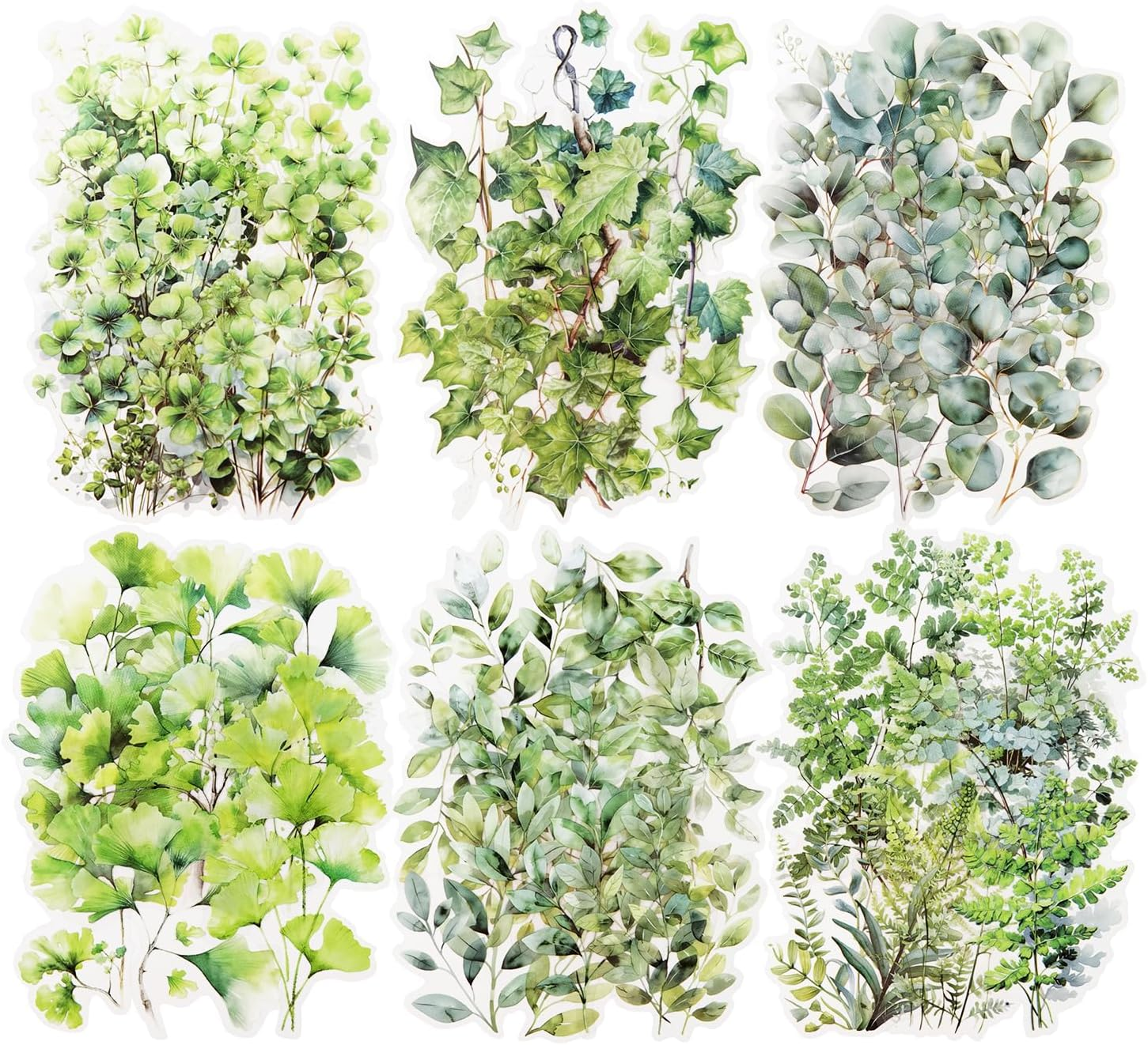 Auriicleaf Botanical Leaf PET Stickers Set, 120PCS Transparent Plant Ephemera for Scrapbooking, Journaling, DIY Crafts, and Planner image number 1