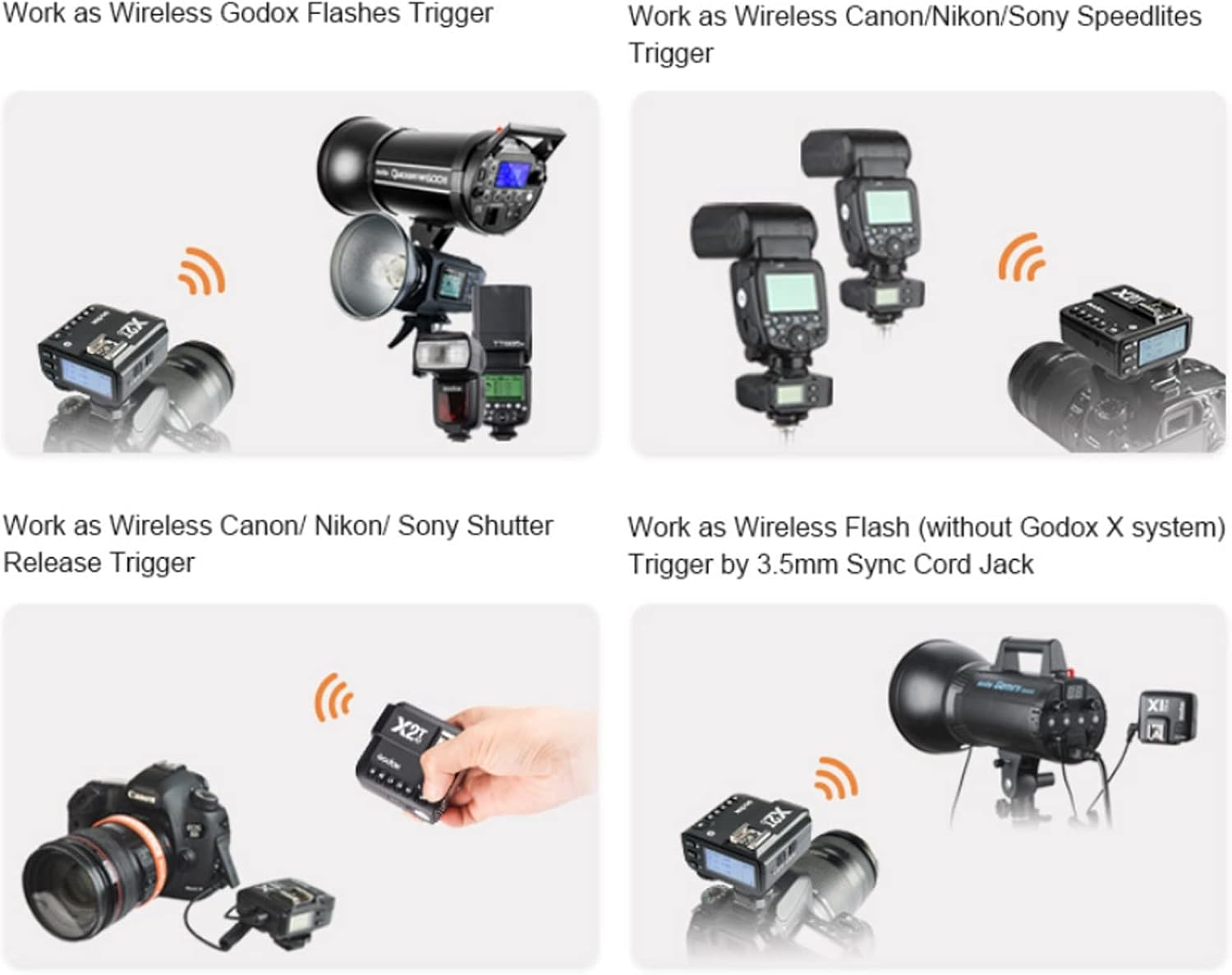 Godox X2T-O TTL Wireless Flash Trigger for Olympus, 1/8000S HSS Bluetooth Connection Supports App Controller, TCM Function, 5 Separate Group Buttons, Hotshoe Locking, AF Assist Light image number 2