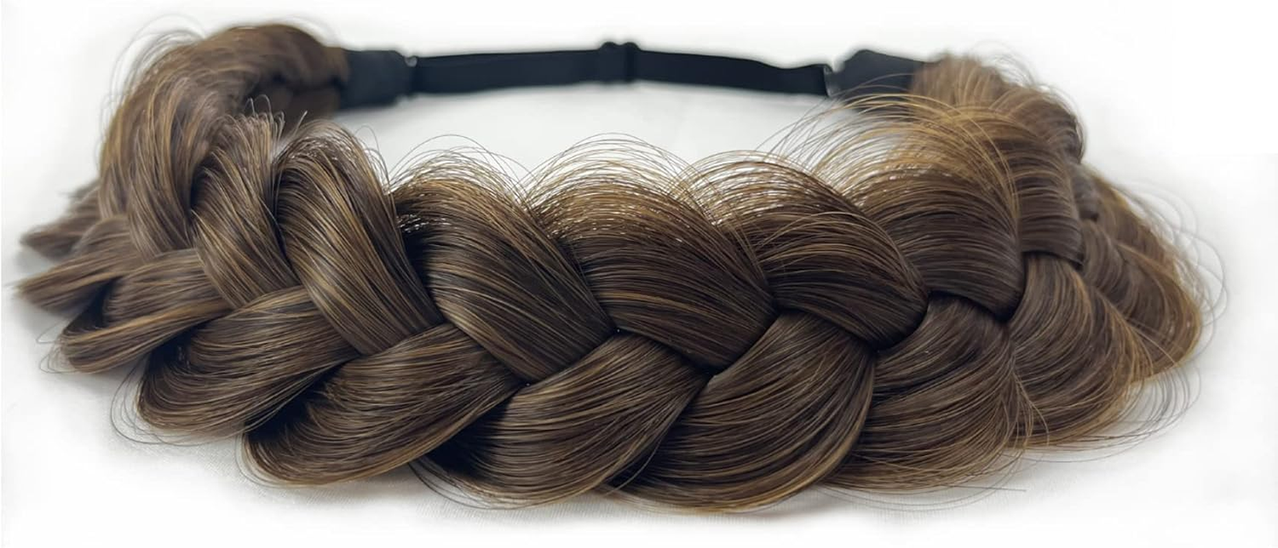 STHEJFB Braided Headband, 2 Strands Messy Classic Chunky Braided Elastic Elastic High Quality Synthetic Braided Headband Women Girls Bohemian Style 65G