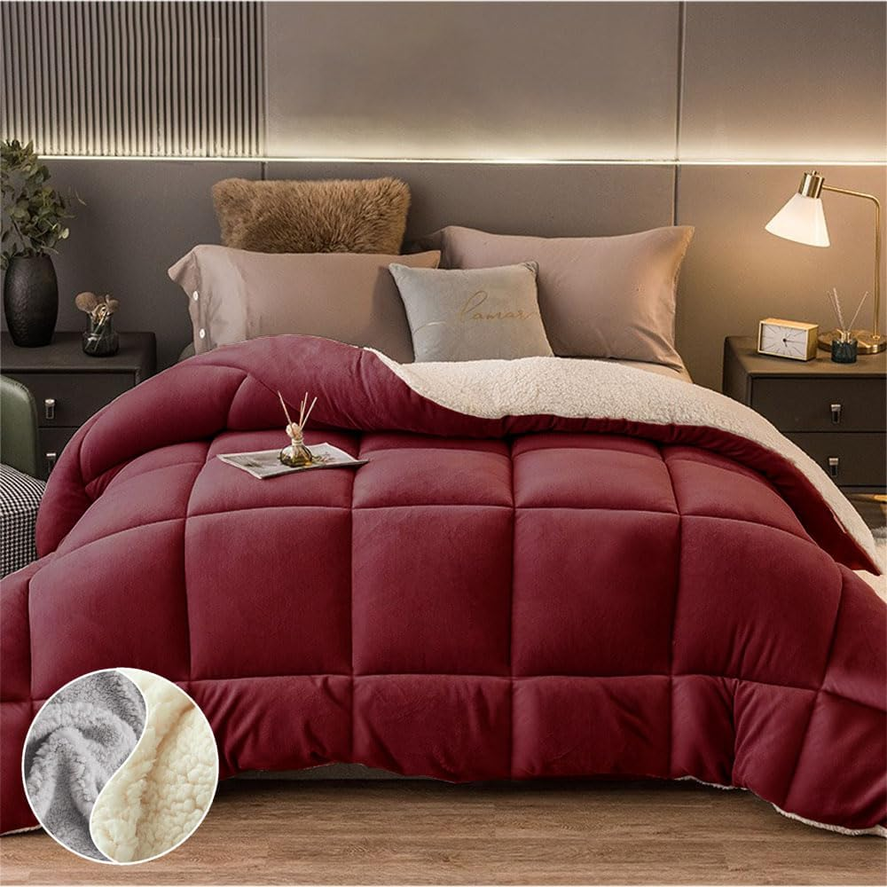 700GSM Reversible Teddy Bear Fleece Quilt | Super Warm Winter Sherpa Doona - All Size (Teal/White, King)