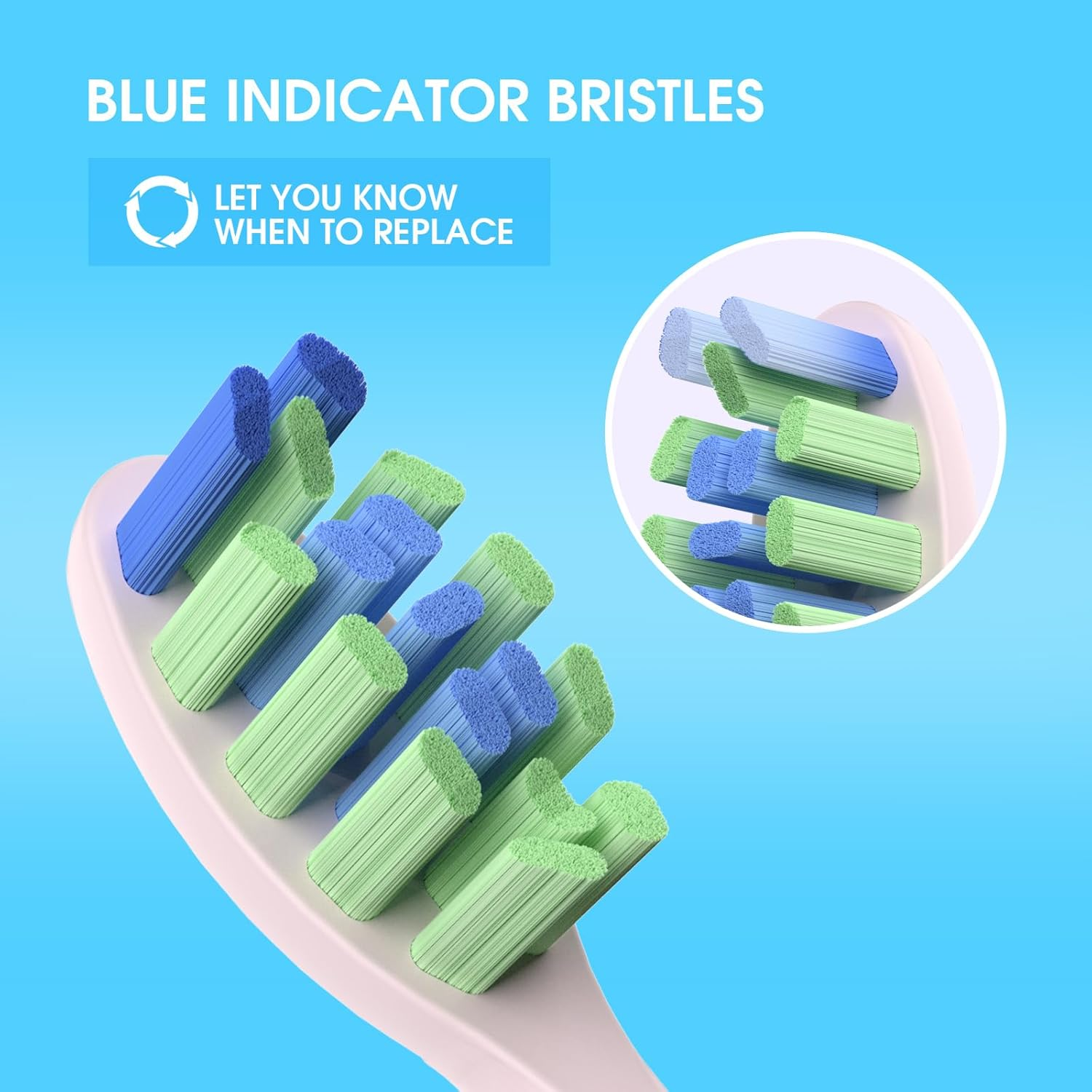 Toolsy 10PCS Replacement Heads Compatible with 7Am2M AM100/AM101/AM105/AM111 Electric Toothbrush- Click Toothbrush Refills Compatible with 7Am 2M, 10 Count (Pink)