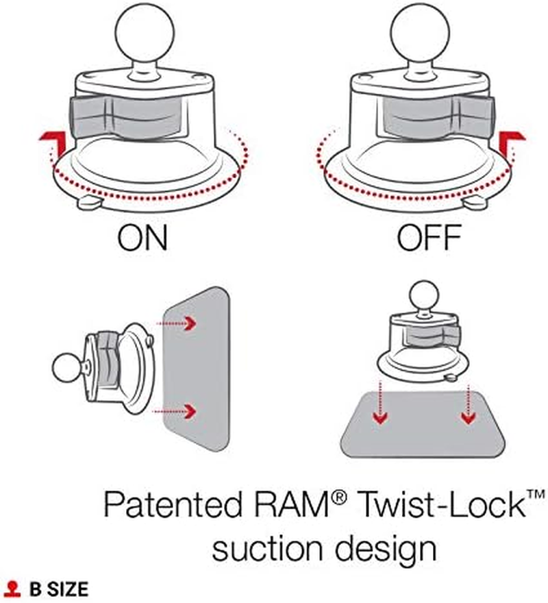 RAM Mounts Twist-Lock Suction Cup Base with Ball