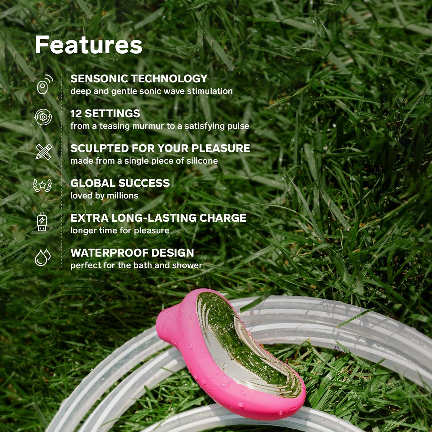 LELO SONA 2 Sonic Waves Clitoral Vibrator, Waterproof Clit Sucking Vibrator, Suction Vibrator for Women for Deeper Satisfaction, Clitoris Stimulator for Woman, Black image number 7