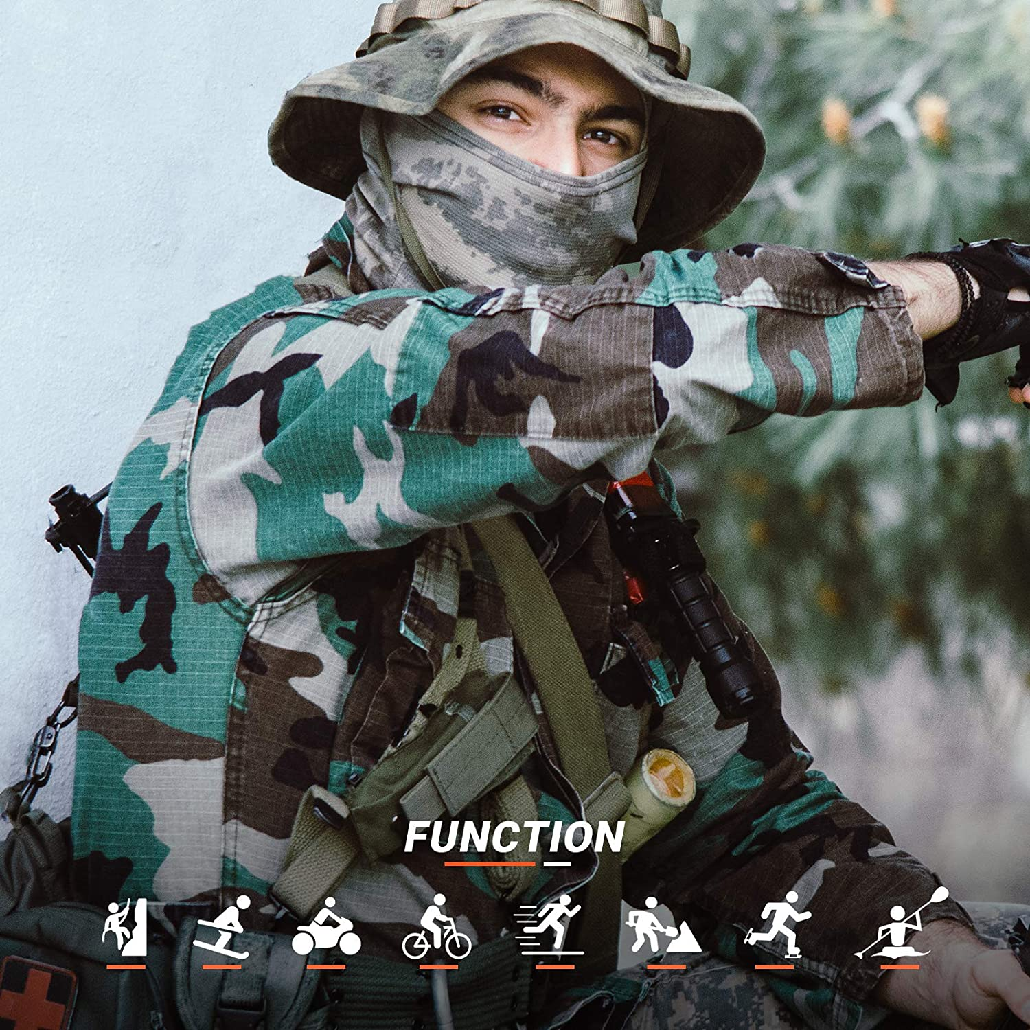 VULKIT Balaclava Face Mask UV Protection Men'S Balaclavas for Motorcycle Fishing Hiking Skiing - Green image number 3