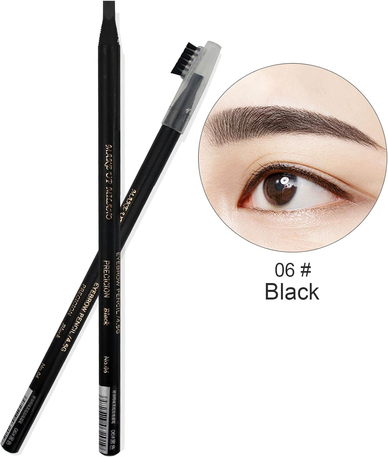 Guapa Microblading Eyebrows Pencil Waterproof Pull Cord Peel-Off Brow Pencil Set for Marking, Filling and Outlining, Tattoo Makeup and Permanent Makeup Eye Brow Liner Beauty (5Pcs, Black) image number 5