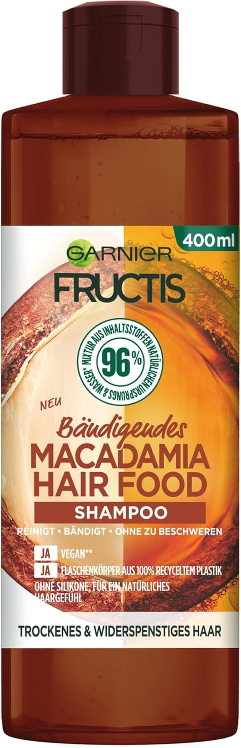 Garnier Hair Mask Taming Macadamia Hair Food 3-In-1 Silicone Free for Natural Hair Feeling, Hair Food, Fructis, 390 Ml image number 2