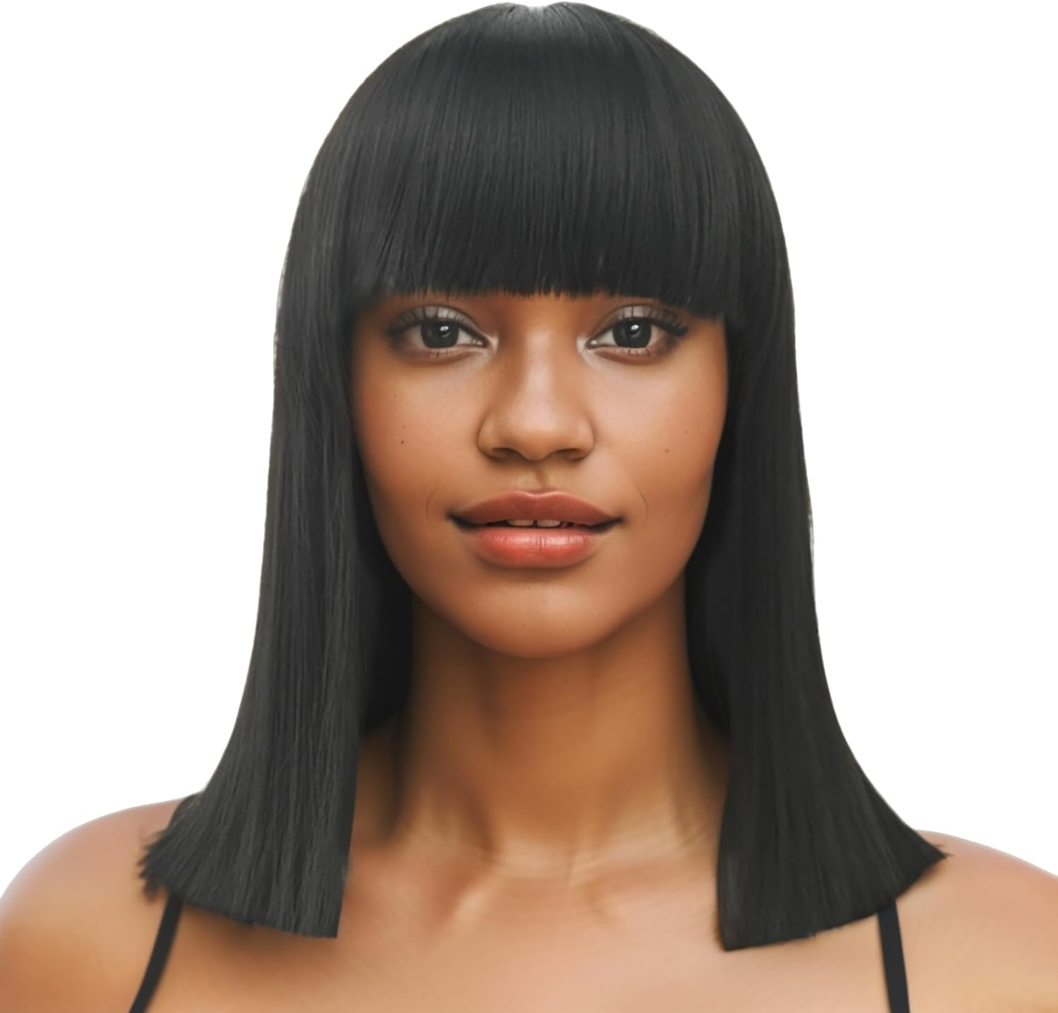 IMISSU Short Natural Cut Hair Cosplay Wig with Straight Bangs Halloween Costume Party Bob Wigs for Women (Purple)