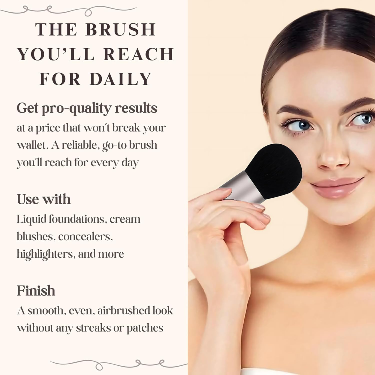 Kabuki Makeup Brush - Blender Brush for Powder, Cream, Liquid Foundation & Blush Blending - Professional Make up Brush - Full Face Makeup Brush - Vegan & Cruelty Free image number 1