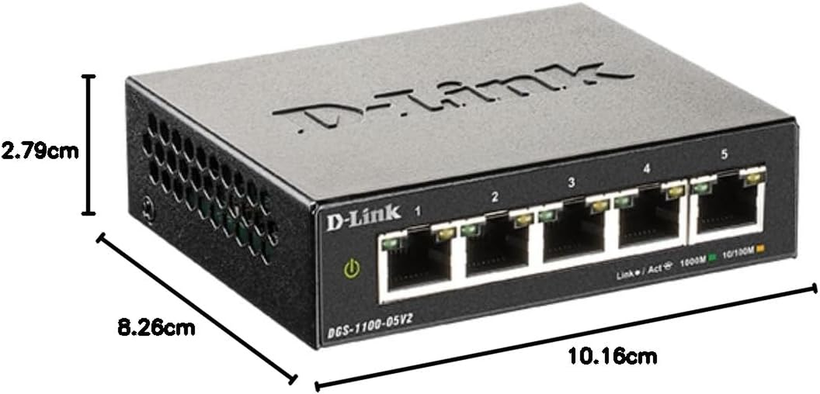 D-Link 5-Port Gigabit Easy Smart Managed Network Switch (DGS-1100-05V2) with 10/100/1000BASE-T Ports, VLAN, Bandwidth Control, Qos Ethernet Switch, High-Speed Network Switches for Home & Office. image number 4