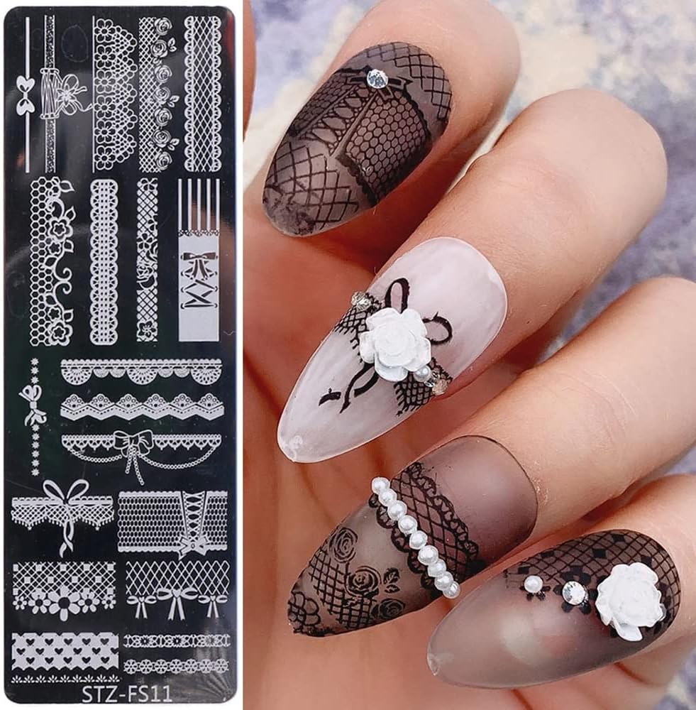 Nail Stamp Set, 5 Pieces Nail Stamp Plate Flowers, Nail Stamping Stencils Set, Nail Stamping Plates, Nail Stamping Stencil Set image number 1