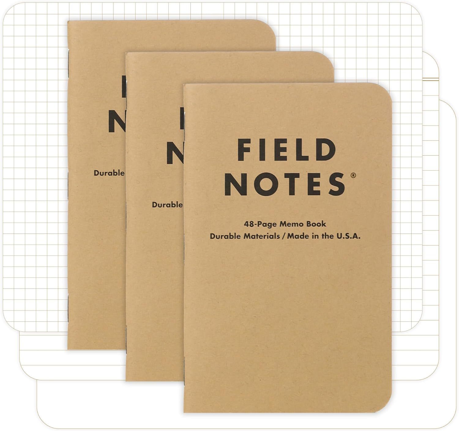 Field Notes Kraft Graph 3-Pack - Mixed Paper