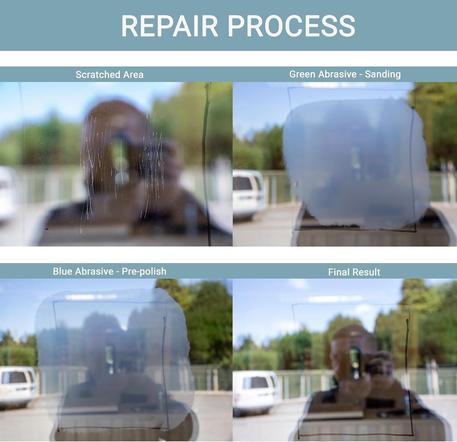 Glass Polish 28004 DIY Glass Scratch Removal Kit Deluxe for All Glass Surfaces - &Oslash; 50Mm & 75Mm with Drill Attachment image number 6