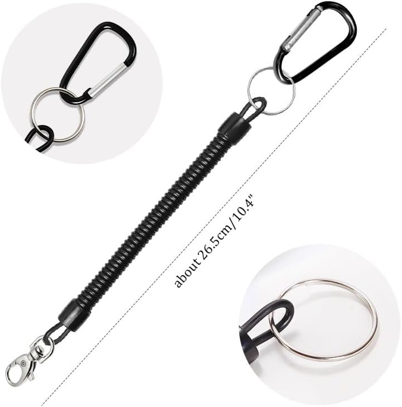 Fishing Lanyard, Retractable Safety Coiled Cord Lanyard with Lobster Clasp, Elastic Spring Coil Rope Strap Leash for Fishing, Climbing, Boating, Pliers Tool, 1 Pcs image number 1