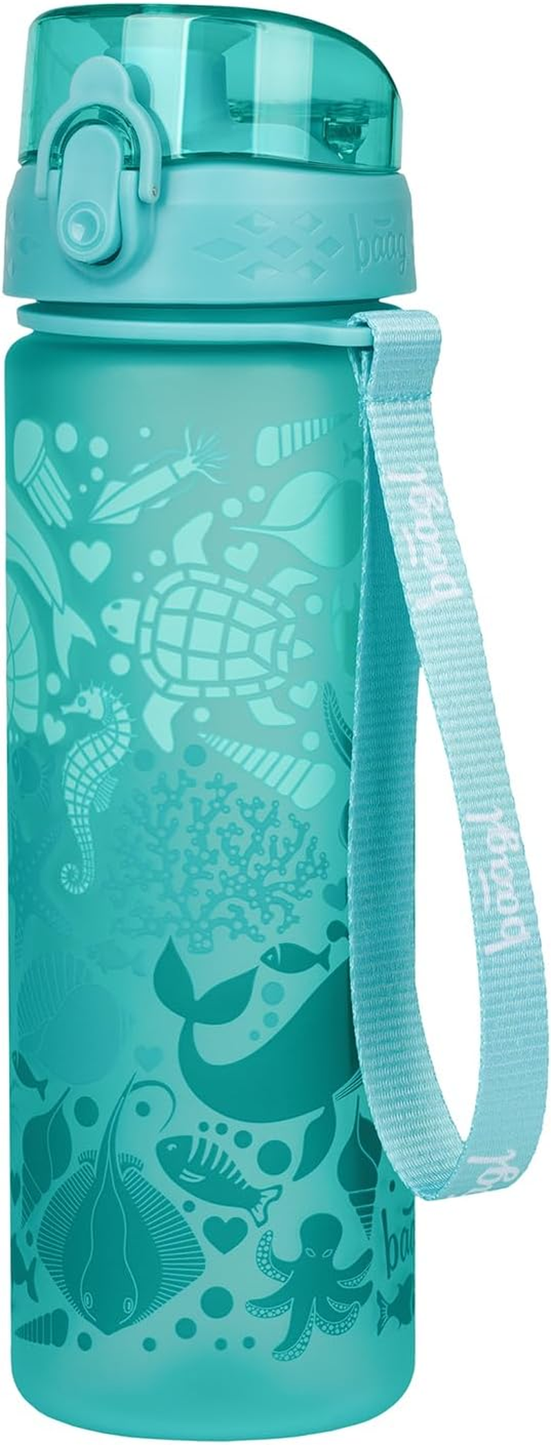 Baagl Children'S Drinking Bottle, Leak-Proof Water Bottle, 500 Ml, School and Sports Football Bottle for Boys and Girls, Tritan, Casual Drinks Bottle, School Drinking Bottle (Pixel Space)