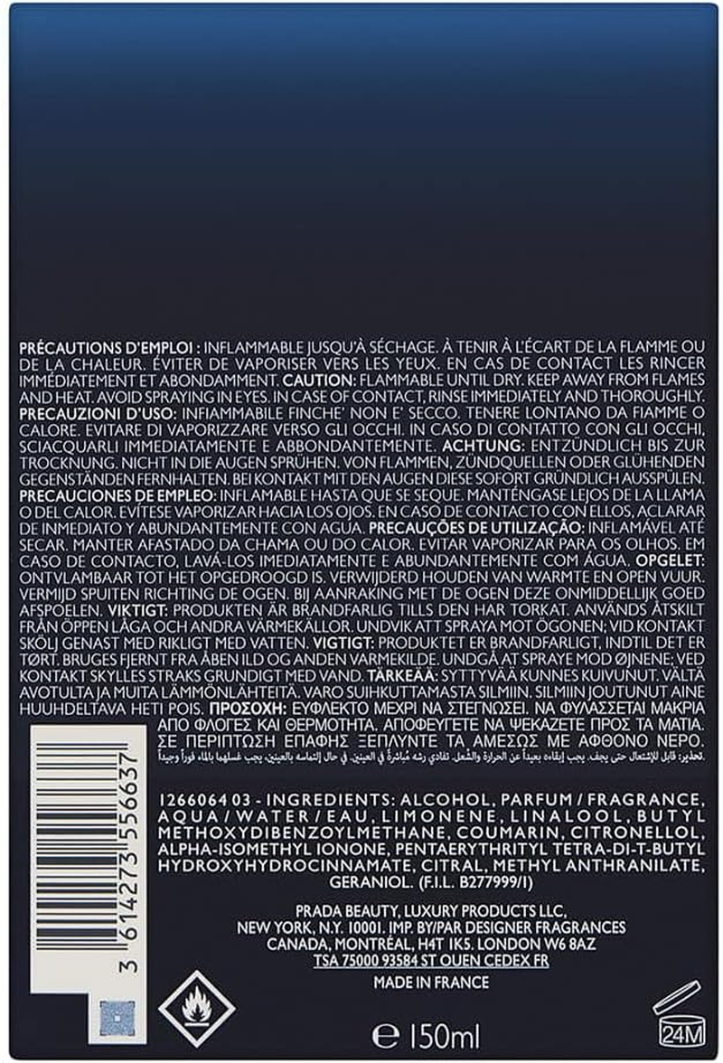 Prada Luna Rossa Ocean Eau De Toilette Spray 150Ml