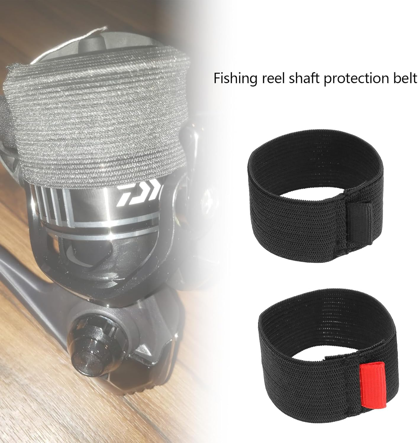 VGOL 4-Pack Fishing Reel Protective Straps Elastic Fishing Reel Straps with Reels Anti-Wear Fishing Gear Protective Accessories