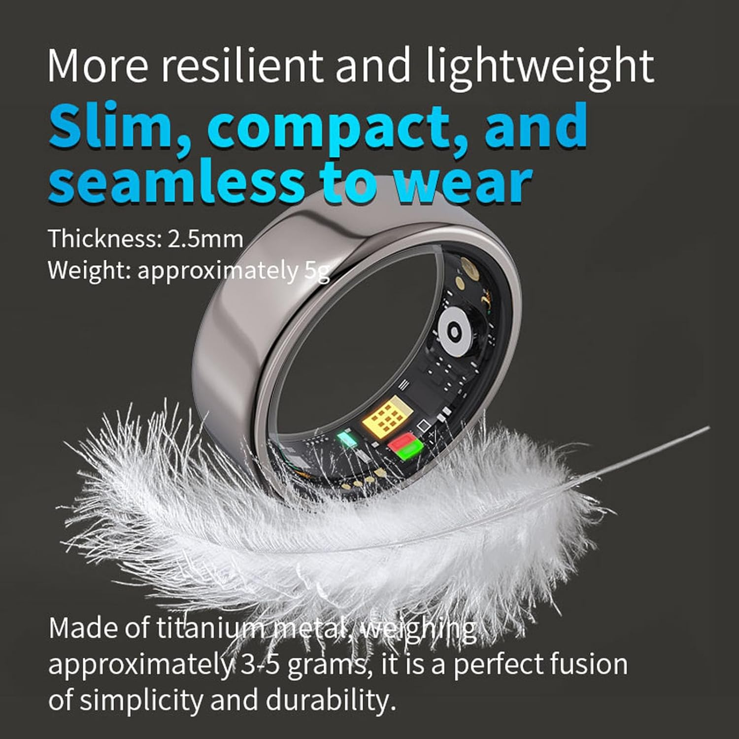 Smart Ring for Women & Men, Fitness Tracker Ring with Remote Care, Step Counter, Calorie Tracking, Sleep Tracker, Anillo Inteligente for Sports (7#) image number 4