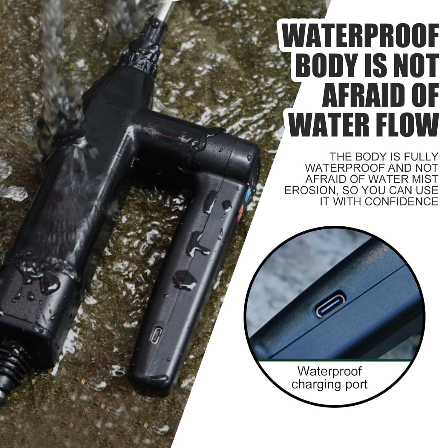 Electric Plant Sprayer, Battery Powered Sprayer, Portable Multi-Purpose Garden with 5 M,Retractable Wand and 4 Nozzles for Garden,Terrace,Car Wash, Lawn and Weeds (4 Nozzle) image number 3