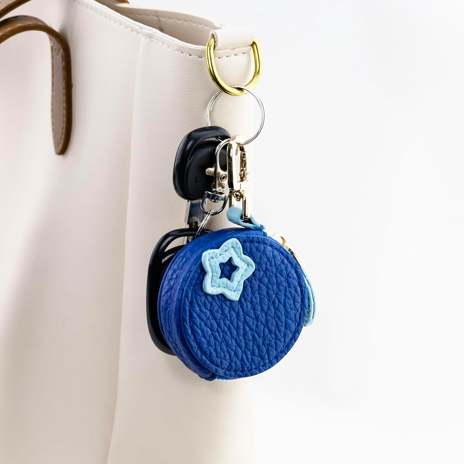 Coin Purse Blueberry, Y2K Cute Keyring as Bag Pendant & Key Ring, Mini Purse Women Girls, Fruit Bag Pendant Blue, Coin Purse Bag Charm for Bags, Keys image number 1