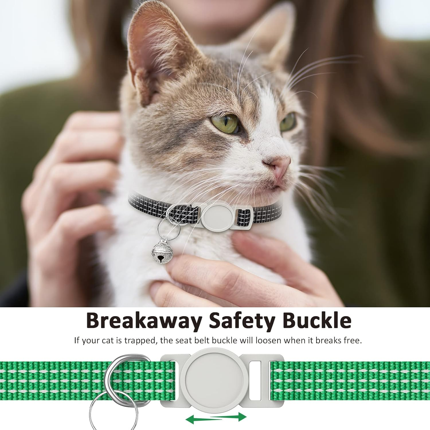 5 Pack Reflective-Breakaway Cat Collars with Bells,Adjustable Small Cat Collar,Ideal for Girl Cats Male Cats Kittens Puppies,Pet Supplies Stuff Accessories(7.9" - 13" & 6 Colors) (5 Classic Colors) image number 4