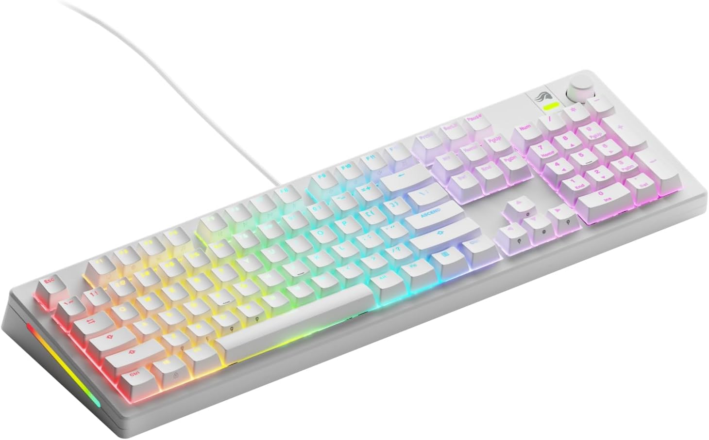 Glorious Gaming GMMK 3: Mechanical Keyboard, Full Size 100%, Modular Sealing System, Doubleshot PBT Keycaps, Aluminium Switch Plate, Hot-Swap (3/5 Pin), American QWERTY - White image number 2