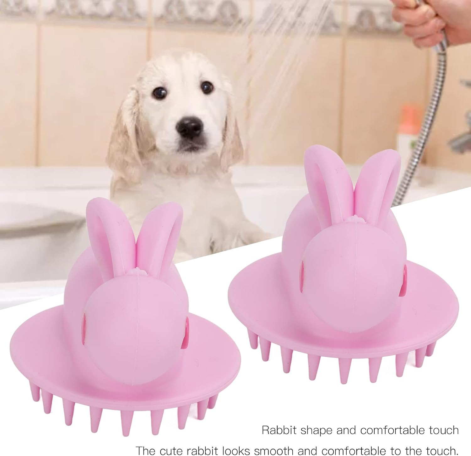 Dog Grooming Brush, Pet Shampoo Brush Dog Bath Grooming Shedding Brush, Multifunctional Pet Massage Brush for Short Long Haired Dogs and Cats image number 1