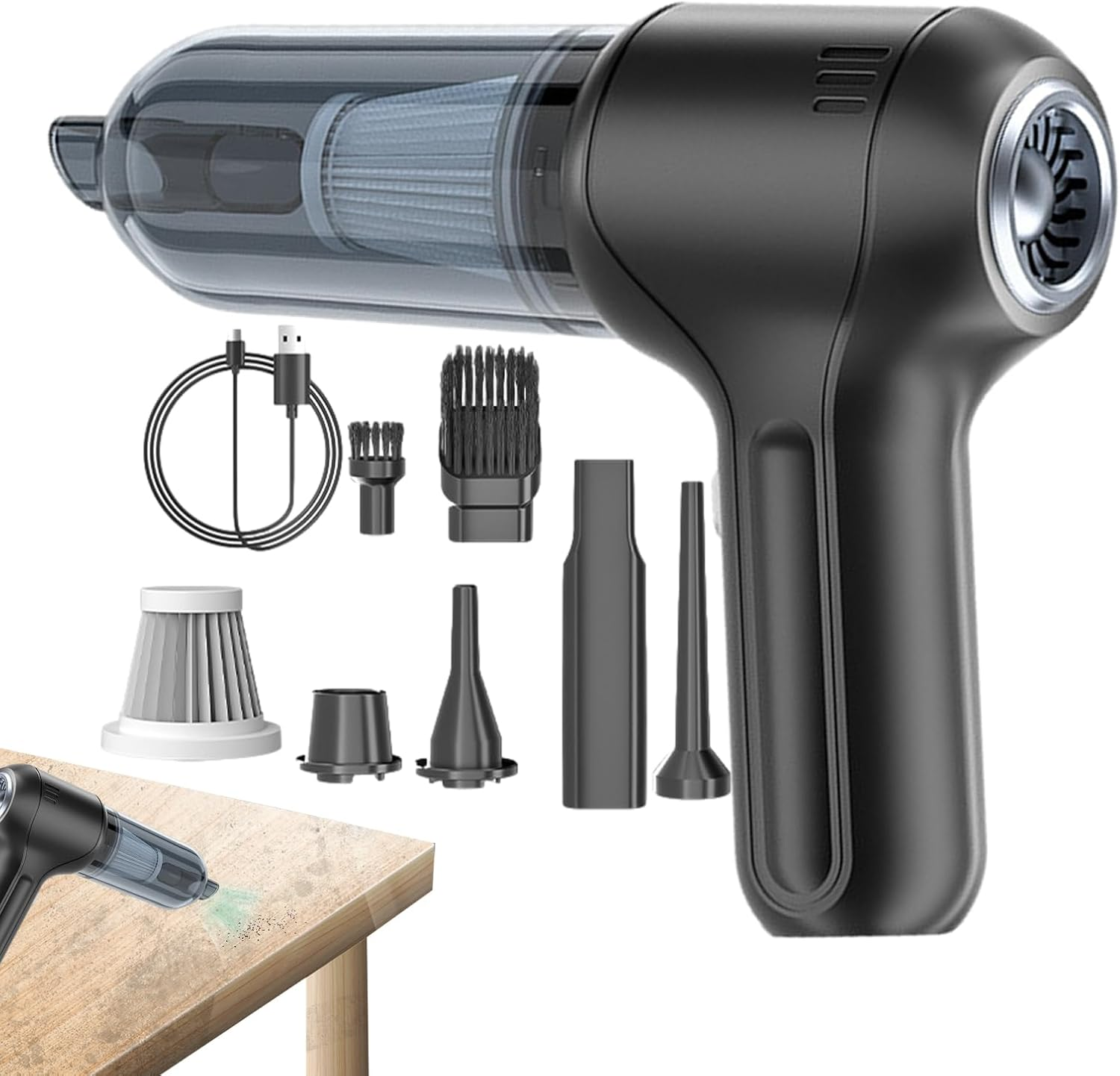 Portable Vacuum Car - Automotive Cleaning, Auto Care | Powerful Cleaning Tool for Pool Toys, Aeratelline Cushions for Car and Accumulated Flush with Vacuum Cleaner Equipment