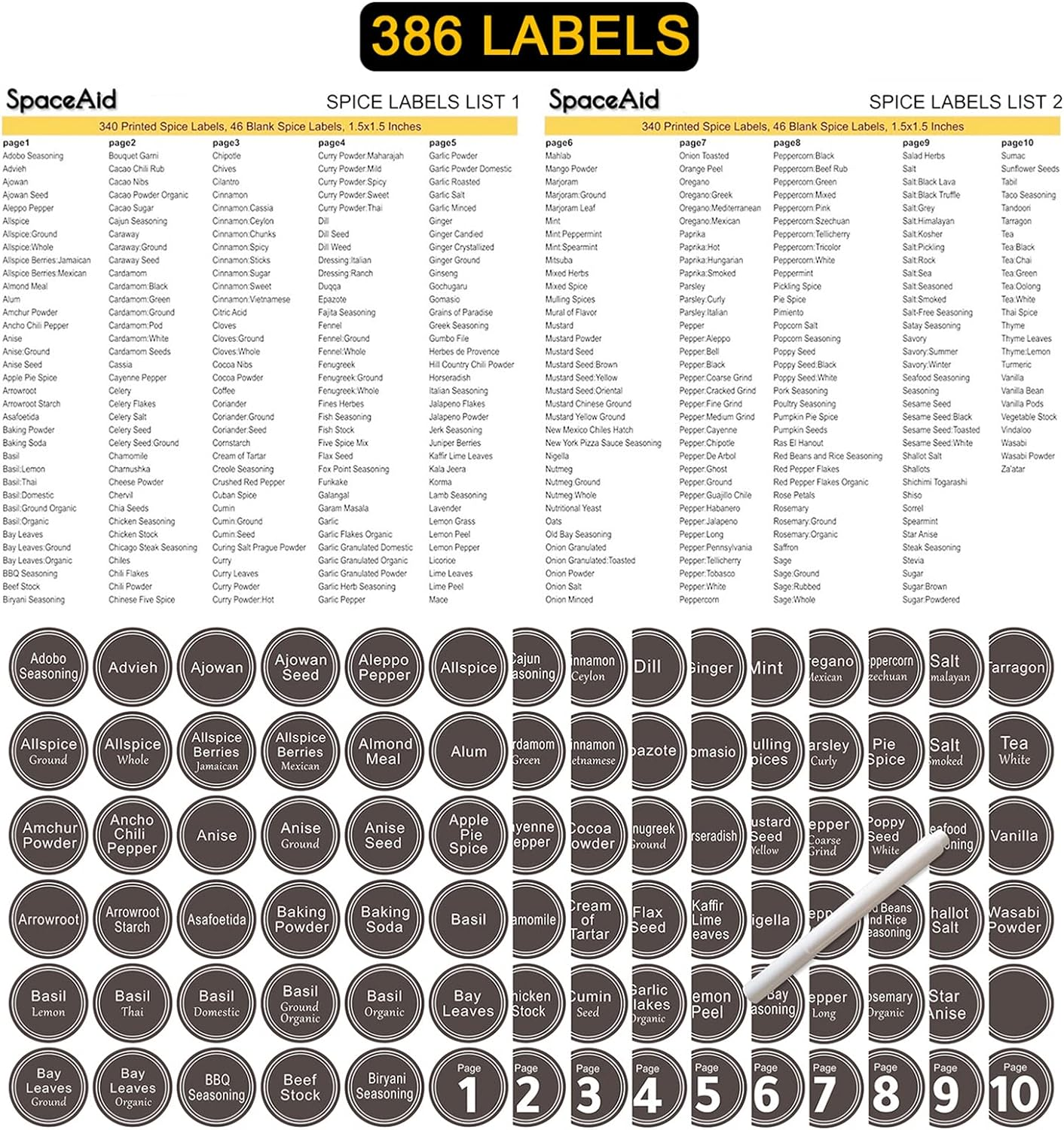 Spaceaid Spice Drawer Organizer with 28 Spice Jars, 386 Spice Labels, 4 Tier Seasoning Rack Tray Insert for Kitchen Drawers, 13" Wide X 17.5" Deep image number 4