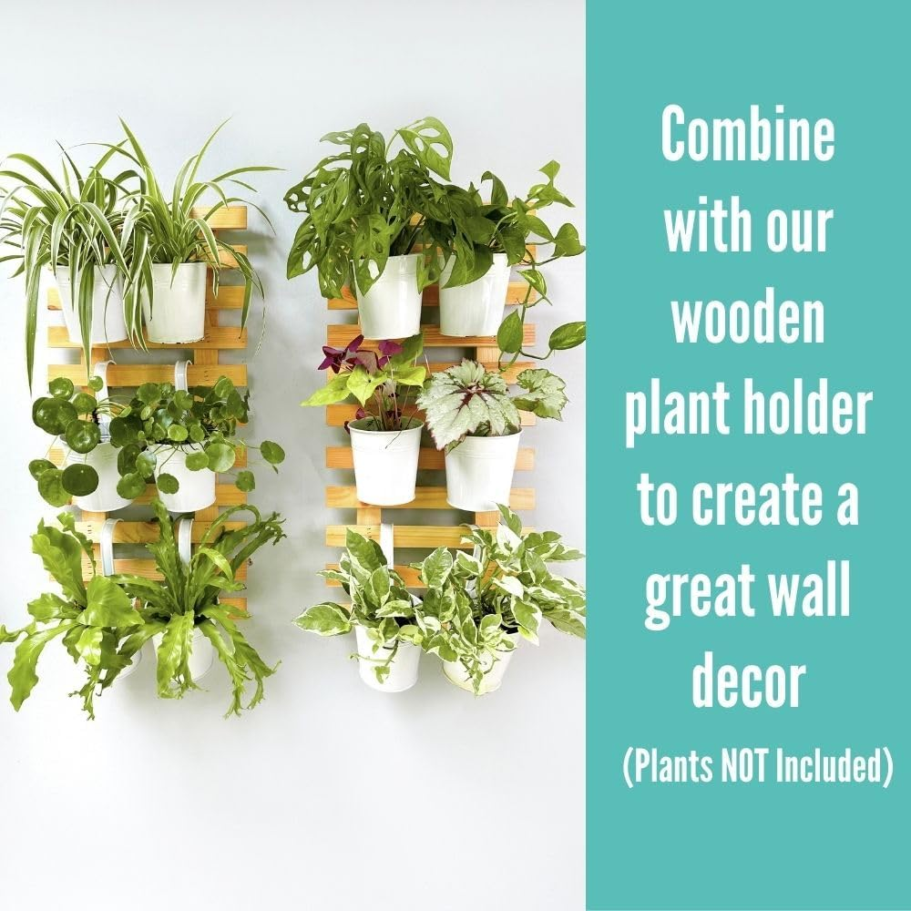 Lalagreen 6 Inch Hanging Planter Iron - 10 Pack, White Large Metal Flower Pot over Rail Balcony Railing Hanging Buckets for Plants Outdoor Fence Wall Herb Garden Succulent outside Deck Patio Porch image number 2