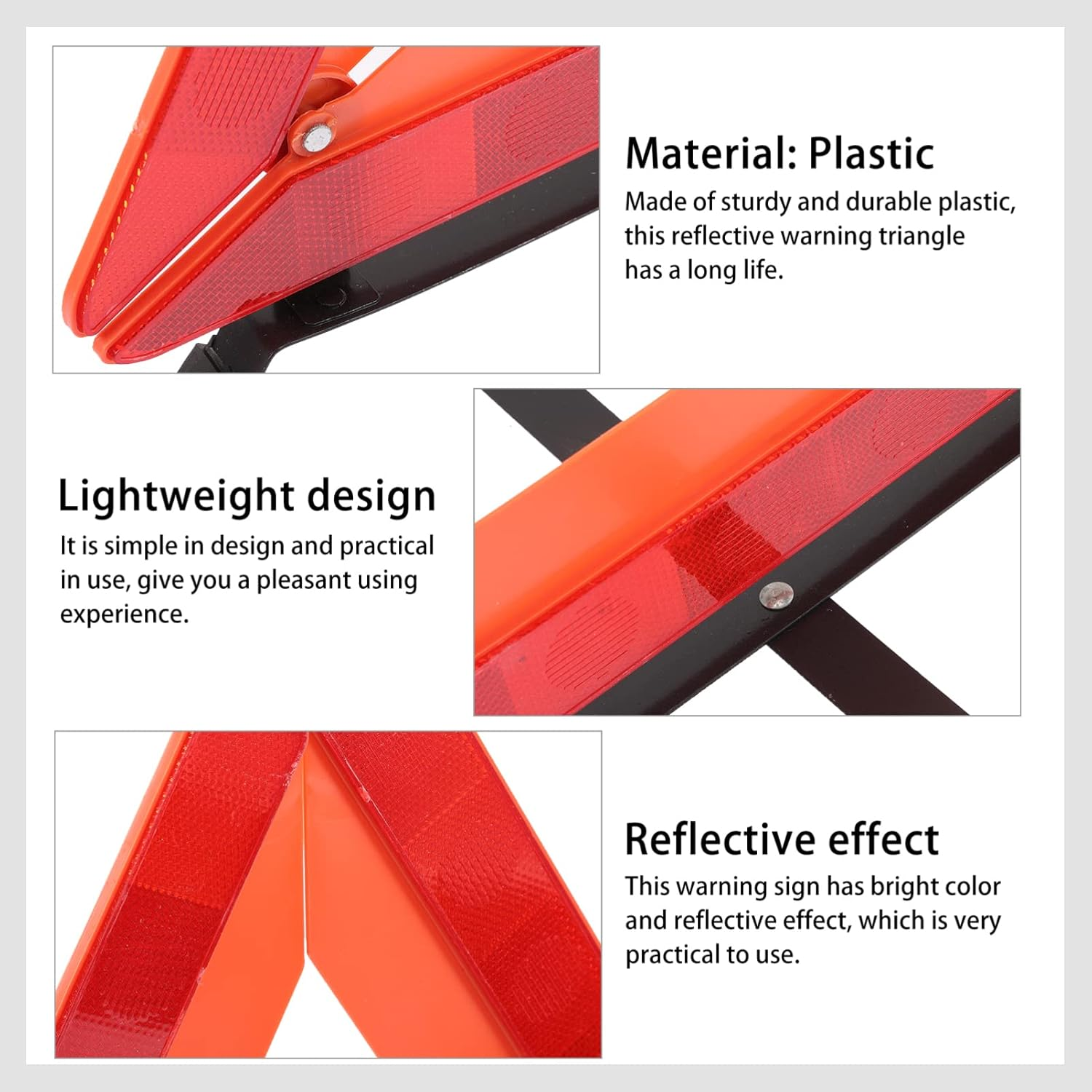 Road Safety Reflective Triangle for Vehicles Trucks Car Road Warning Triangle Frame Reflector Roadside Safety Reflective Tape