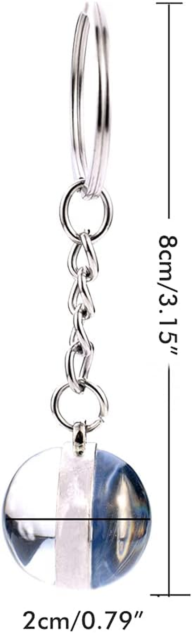 Itonash Key Ring with Eight Planet Glass Balls, Lightweight Car Key Accessories for Women, Solar System Planet Key Ring, Easy to Carry, Suitable for Everyone (E) image number 5