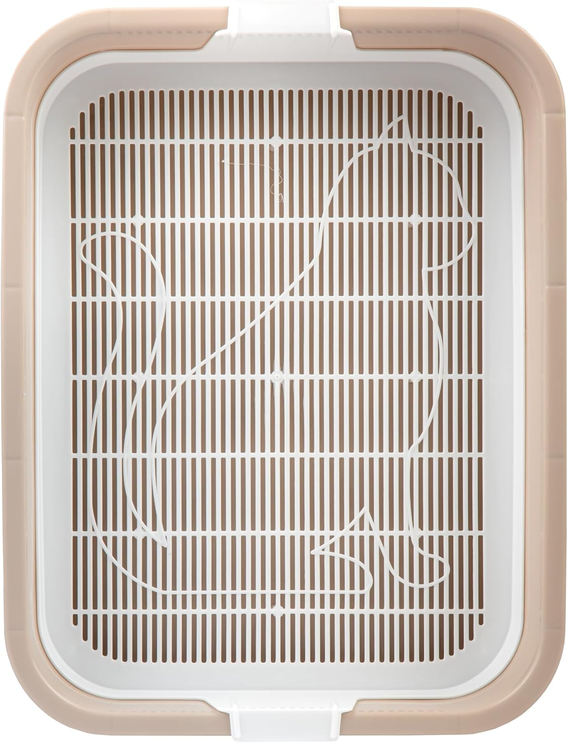 4Big.Fun Cat Litter Tray for Kittens, Cats, Rabbits & Guinea Pigs - Small, Beige, Modern, Easy to Clean, Low Entry, Removable Grille image number 4