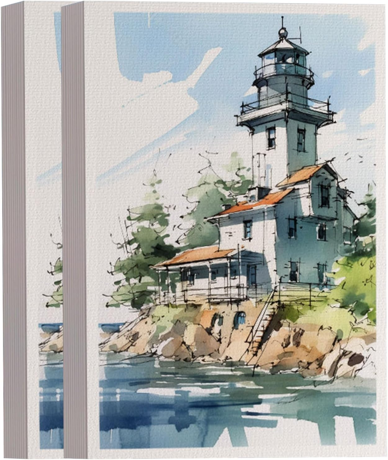 Xolixorium Watercolor Paper - 40 Sheets 100% Cotton 140LB/300GSM Cold Press Paper | Thick Off-White Art Paper for Kids Painting, Professional Artworks & Drawing Supplies (13.5 X 19.5 Cm)