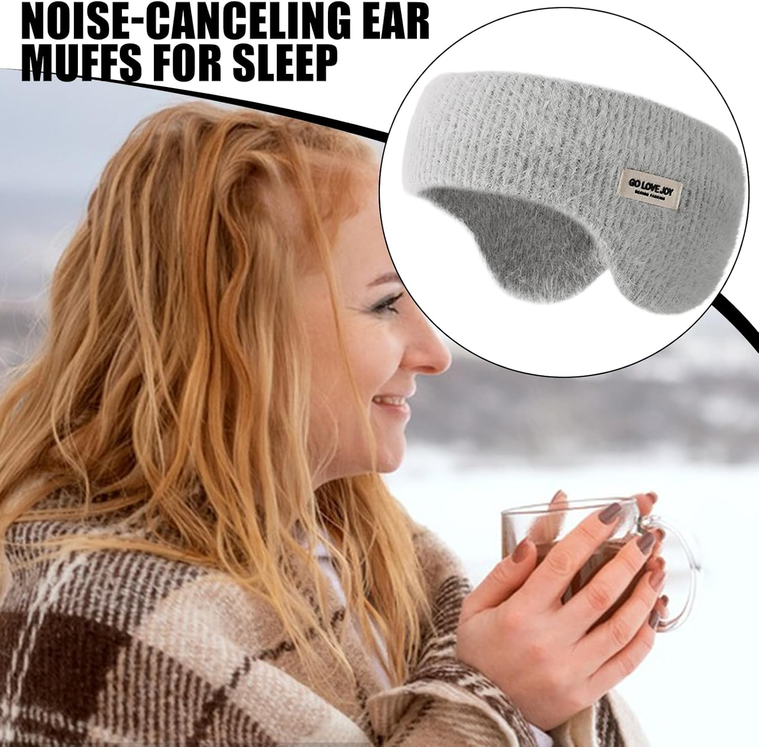 Soundproof Ear Muffs for Sleeping, Noise Cancelling Ear Defenders, Winter Warm Sleep Headband Eye Maske, for Adult Noise Reduction image number 5