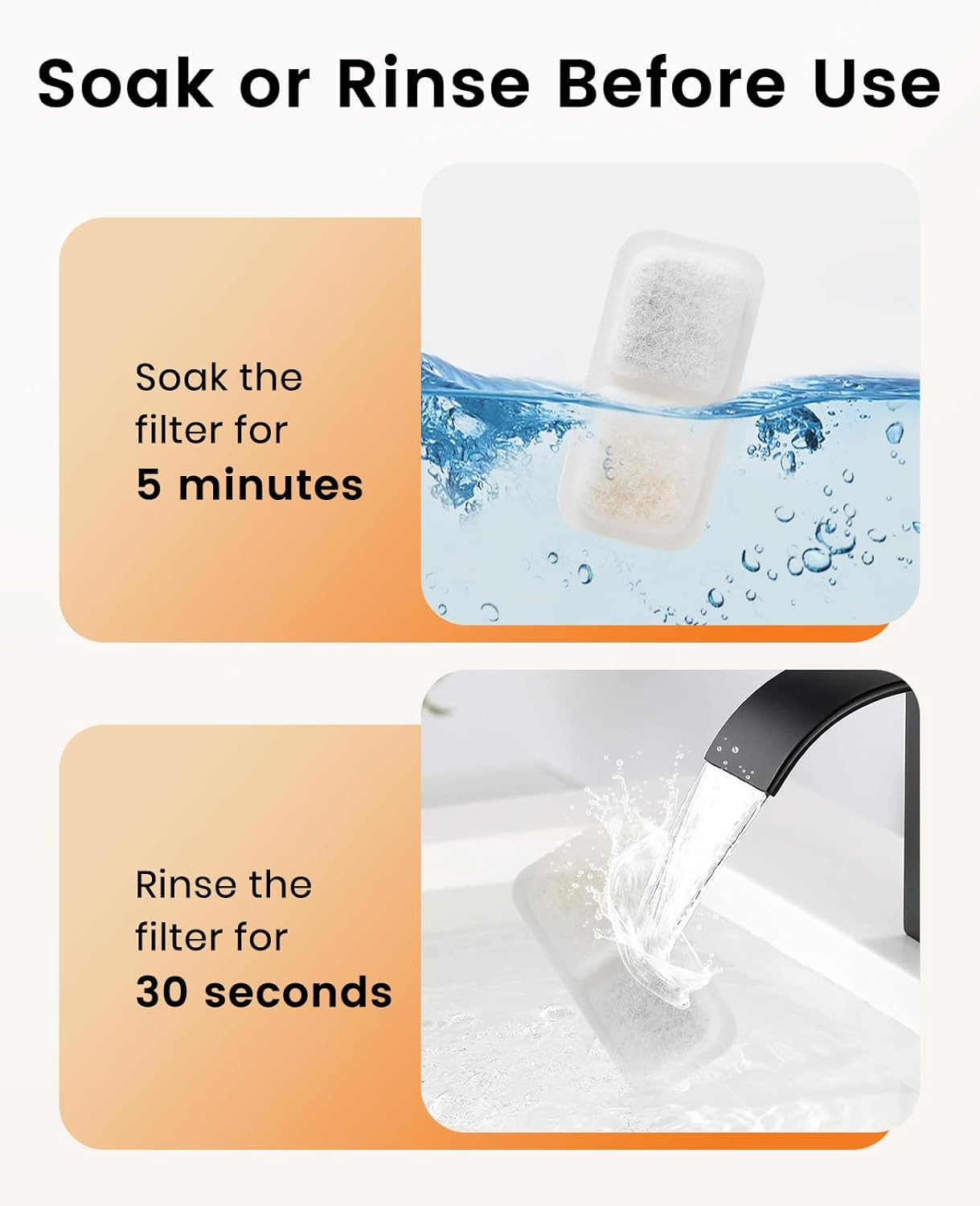 Oneisall 4-Pack Replacement Filter for Cat Fountain 304 Stainless Steel Drinking Fountain for Cats image number 1