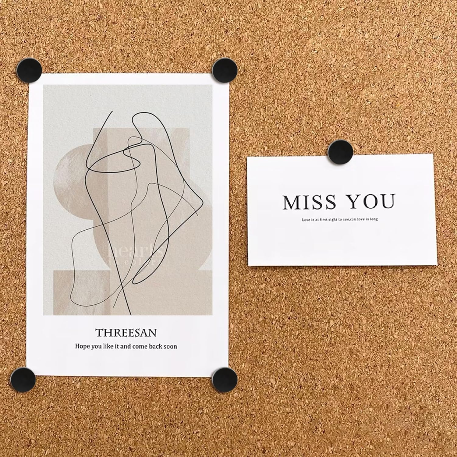 50Pcs Metal Push Pins, Thumb Tacks for Hanging Poster and Map, Heavy Duty Head Pin for Wall Corkboard Bulletin Board, Home Office Craft Accessories (Black) image number 4