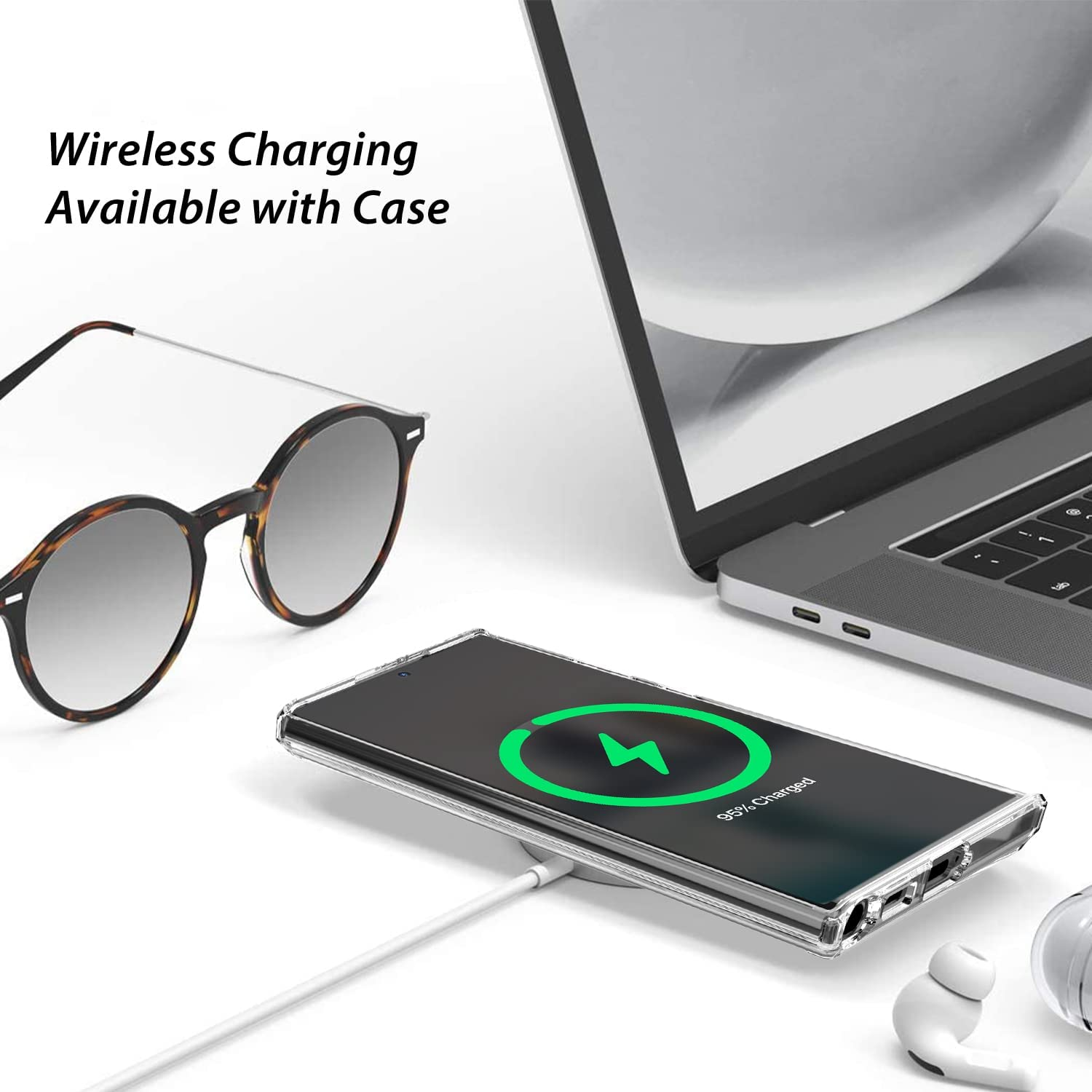 ZUSLAB Clear Case Designed for Samsung Galaxy S23 Ultra 5G Case Slim Hybrid Shockproof Translucent Protective Cover (2023) - Clear image number 4