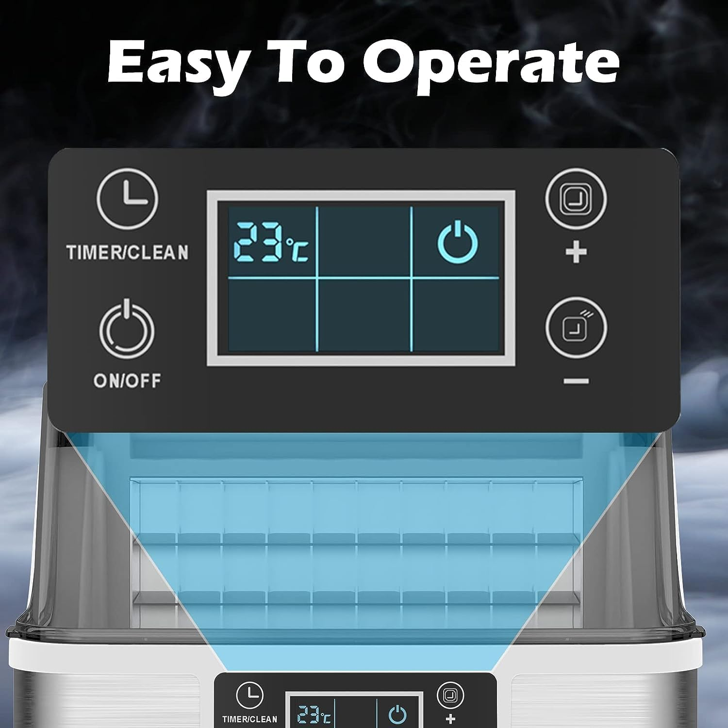 Advwin 20KG Ice Maker Machine Countertop, Self-Cleaning Ice Cube Maker, Silver image number 5