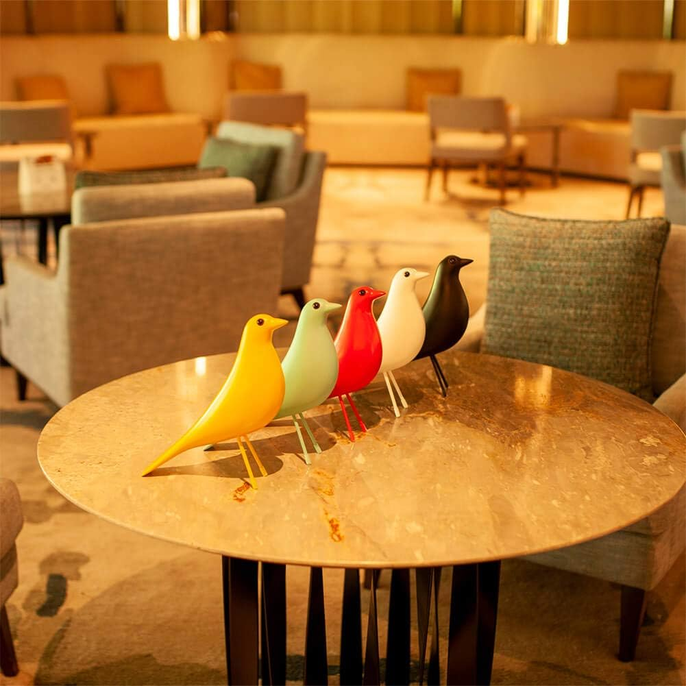 Thribartlive Mid-Century Home Decor House Bird - Office Decor Desk Dove Ornament Arts Gift (Black)