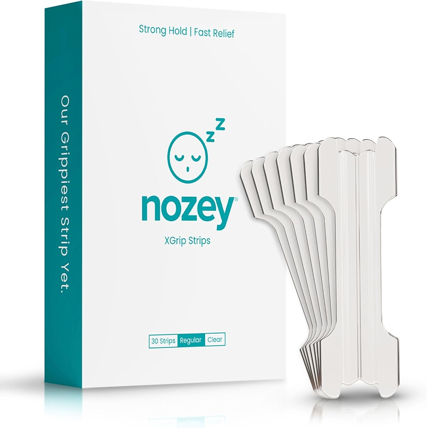 Extra Grip Nasal Strips - 30 Pack Clear, Strong Hold for Day or Night, Relieves Congestion, Reduces Snoring & Mouth Breathing. Ideal for Allergies, Colds, Deviated Septum&rsquo;S - (Regular) image number 1